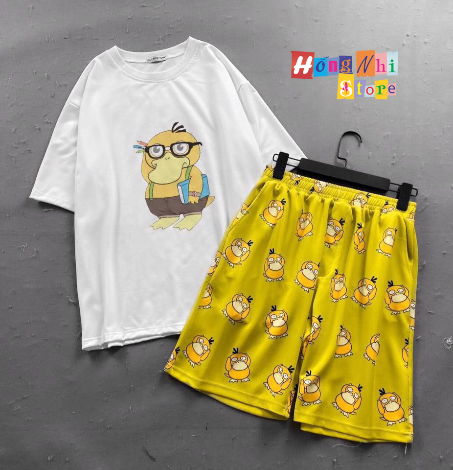 Quần Short Cartoon Unisex Hình Vịt - Quần Đùi Hoạt Hình Siêu Cute - MM