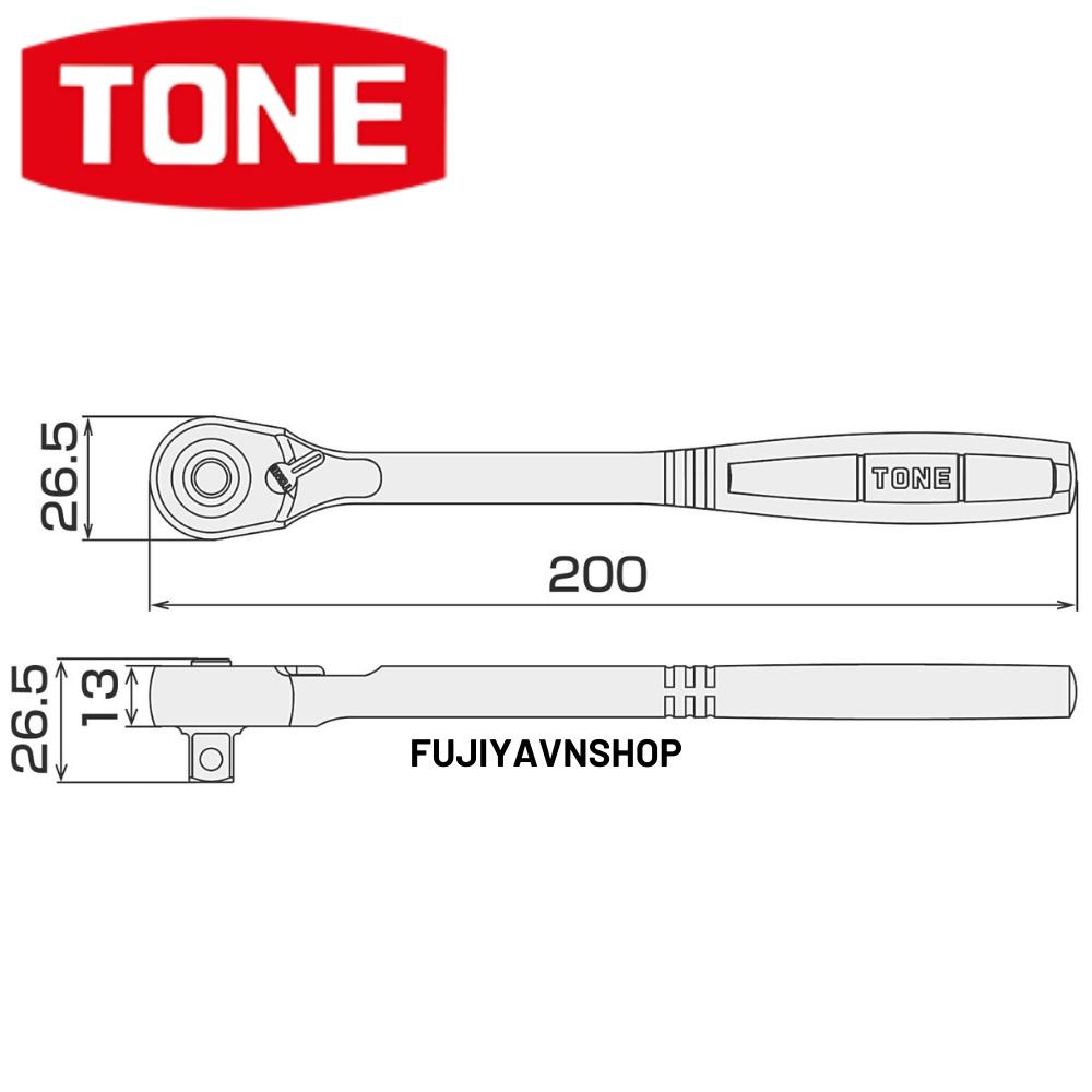 Cần vặn hai chiều có nút bấm tháo lắp Tone RH3H đầu 3/8"