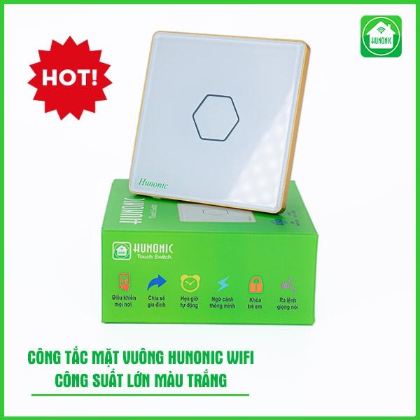 Công Tắc Cảm Ứng Hunonic Wifi Mặt Vuông, Điều Khiển Mọi Thiết Bị Từ Xa Qua Điện Thoại Và Giọng Nói