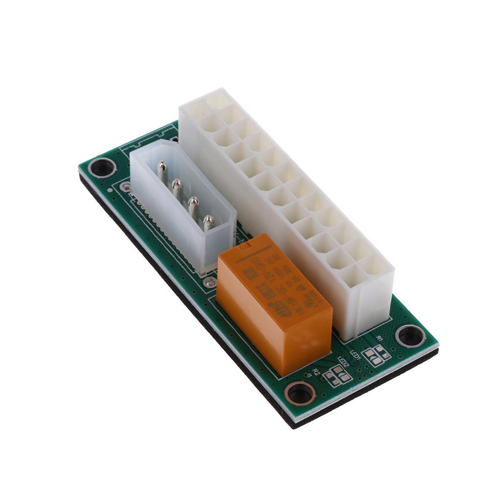 24Pin to 4Pin Dual PSU Power Supply Synchronous Start Line Extender Card