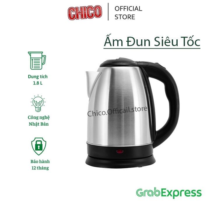 Ấm siêu tốc đun nước 1.8L, Ấm đun siêu tốc Electric Kettle inox hàng chất lượng cao