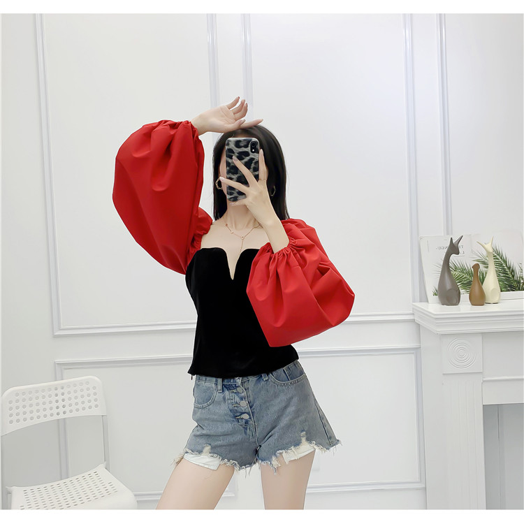 Áo kiểu cổ V tay phồng - A05S