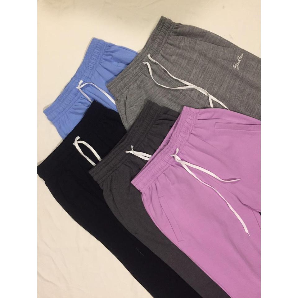 Quần nỉ nữ cotton Jogger sport _ thêu chữ