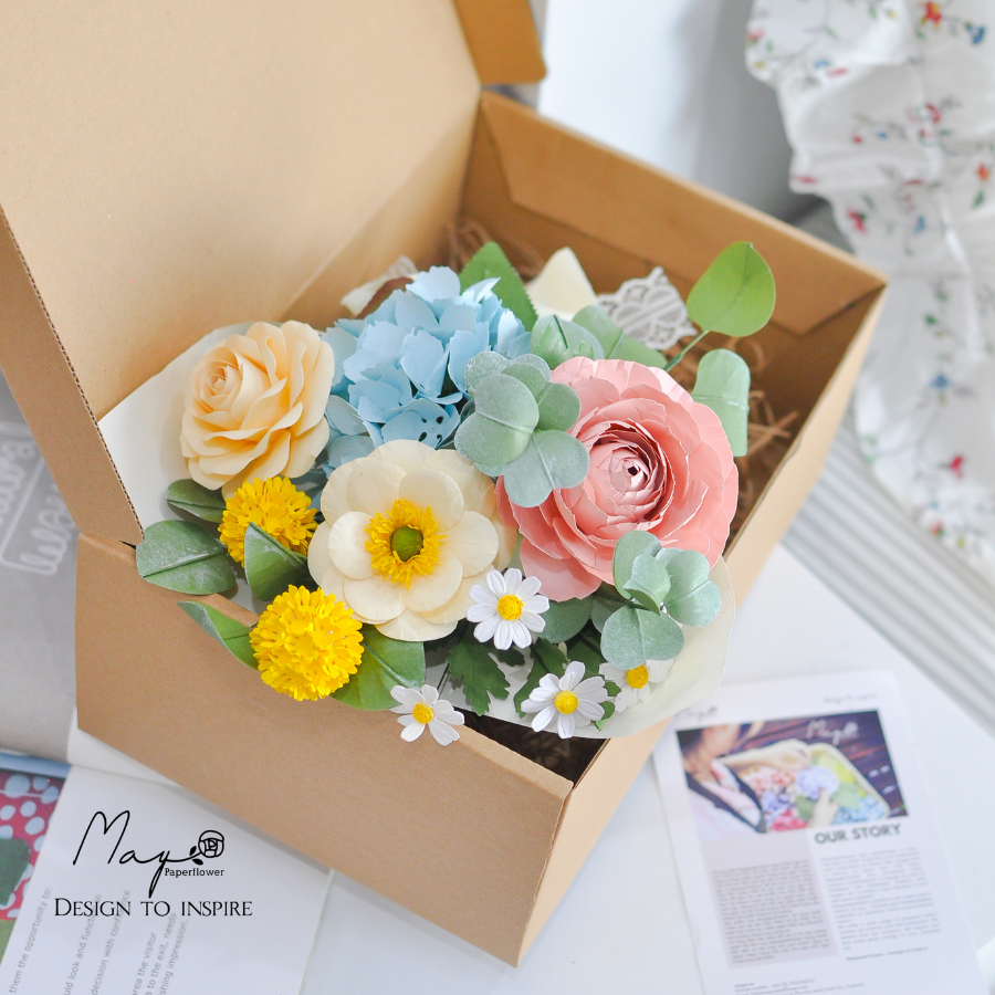 Hoa giấy quà  tặng cao cấp - Youngful Blossom, hoa giấy handmade Maypaperflower - hoa giấy nghệ thuật