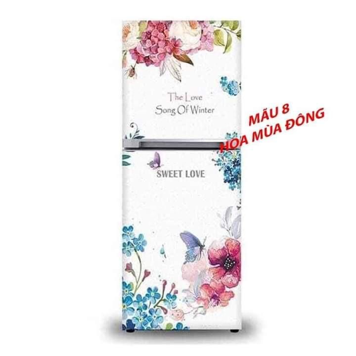 Miếng dán tủ lạnh decal 3D mẫu hoa sang chảnh