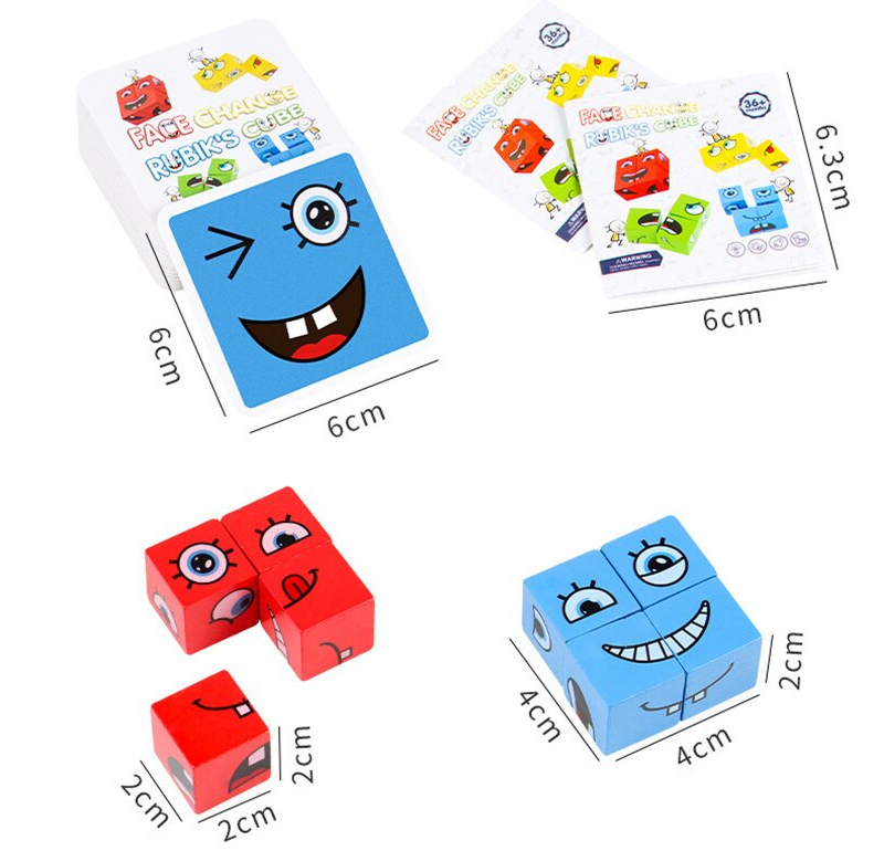 ĐỒ CHƠI XẾP RUBIK BIỂU CẢM GIÚP BÉ THÊM SÁNG TẠO-HT