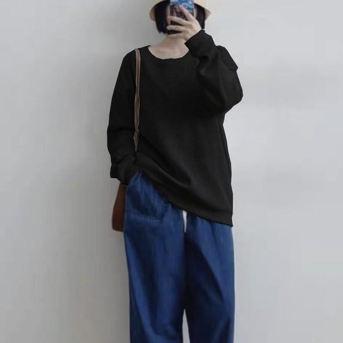 Áo sweater dài tay, áo thu đông dáng rộng cho nữ