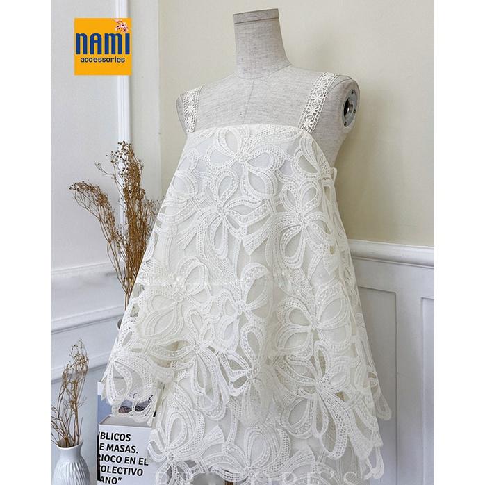 Set áo hai dây kèm chân váy ren hoa nổi tiểu thư nhẹ nhàng sang chảnh - ATNU045