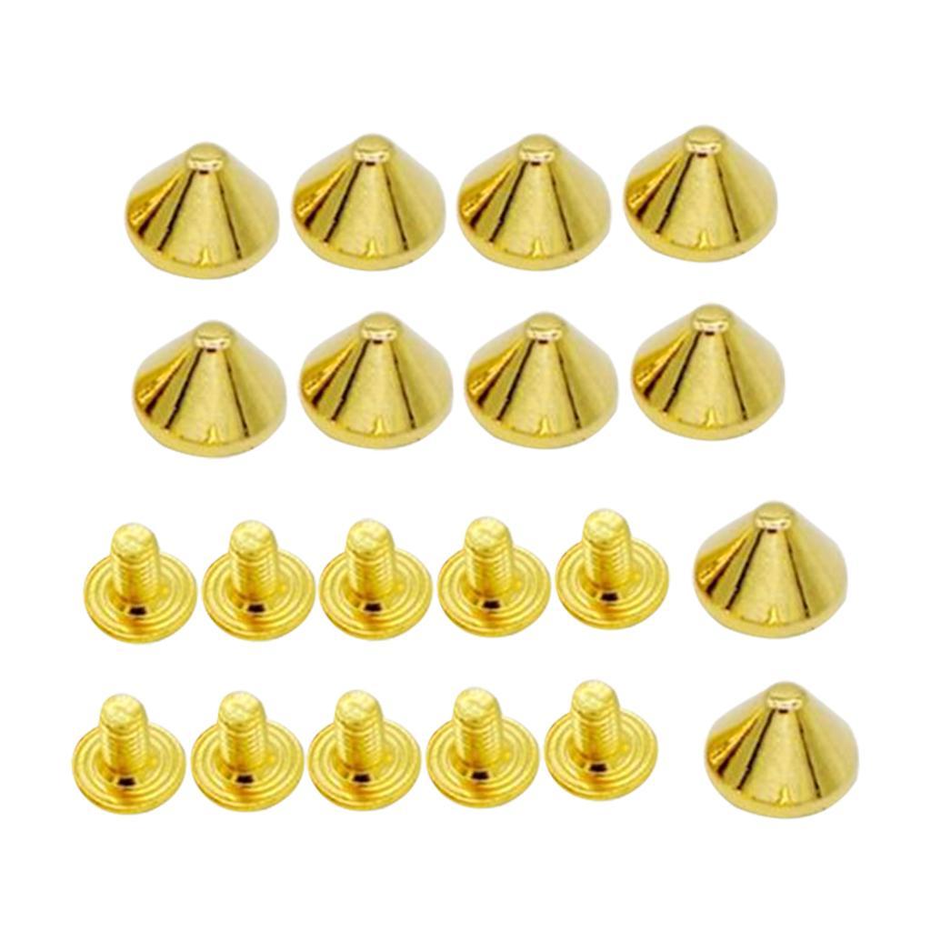 3-5pack 10 Pieces Alloy Conic Rivets for Sewing Accessories Golden