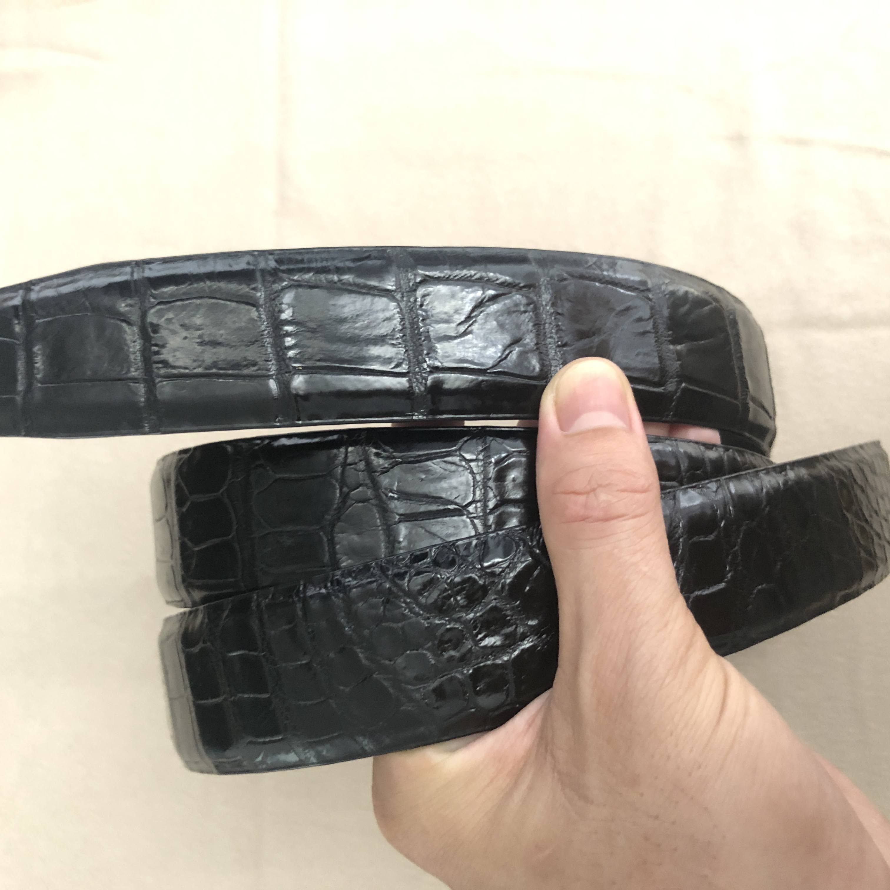 Dây Lưng Da Cá Sấu KEIO NIPPON  , Dây Nịt Nam 3.5cm Da Cá Sấu
