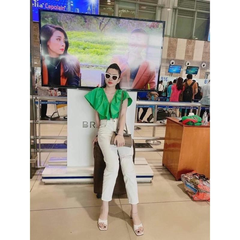 QUẦN BÒ BAGGY TRẮNG RÁCH CẠP CAO SIÊU ĐẸP SIÊU HOT