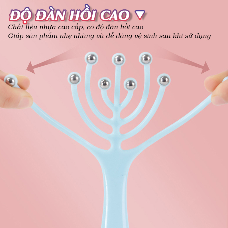 Cây massage đầu bạch tuộc cao cấp Nikio NK-01C - Thiết kế tay cầm lõm, giúp cầm nắm thoải mái và chắc chắn