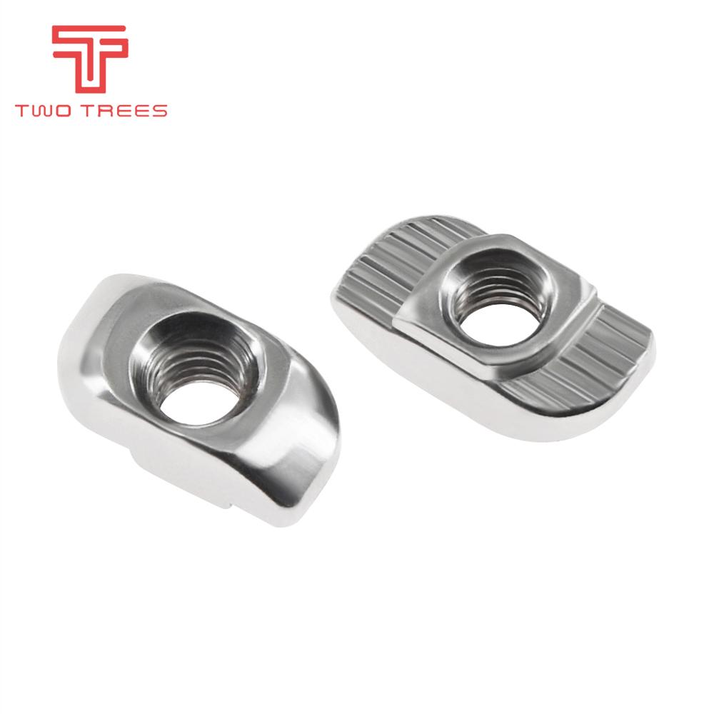 50PCS/Lô M3/M4/M5 Thép carbon T Loại Nuts Fastener Đầu nối nhôm cho 2020 Bộ phận máy in 3D Công nghiệp