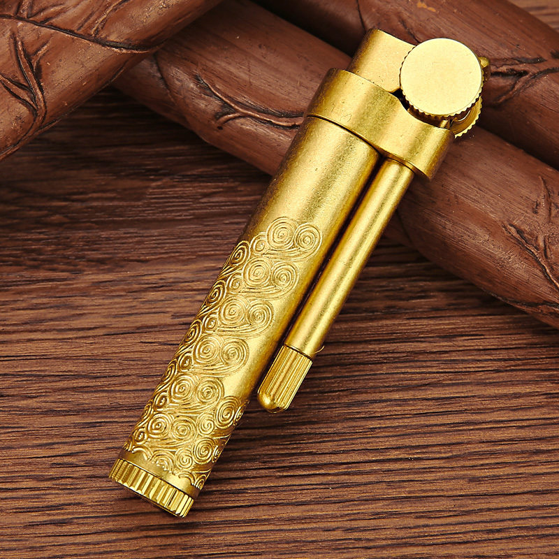 Vỏ Hột Quẹt Bật Lửa Xăng Đá Promise BNC 004Y Được Làm Bằng Đồng - Dùng Xăng Bấc Đá Cao Cấp