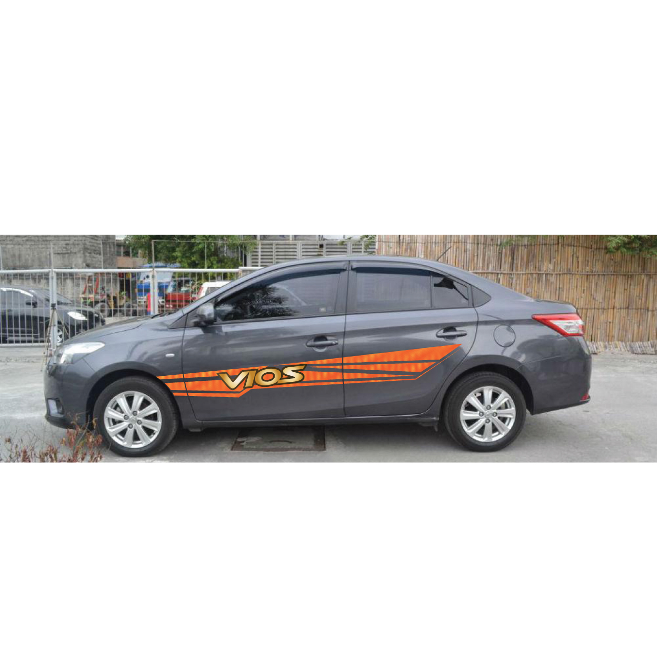 Decal dán cho xe Innova, tem dán cho xe Vios, tem xe thiết kế WRAP 42, KT 217x22cm