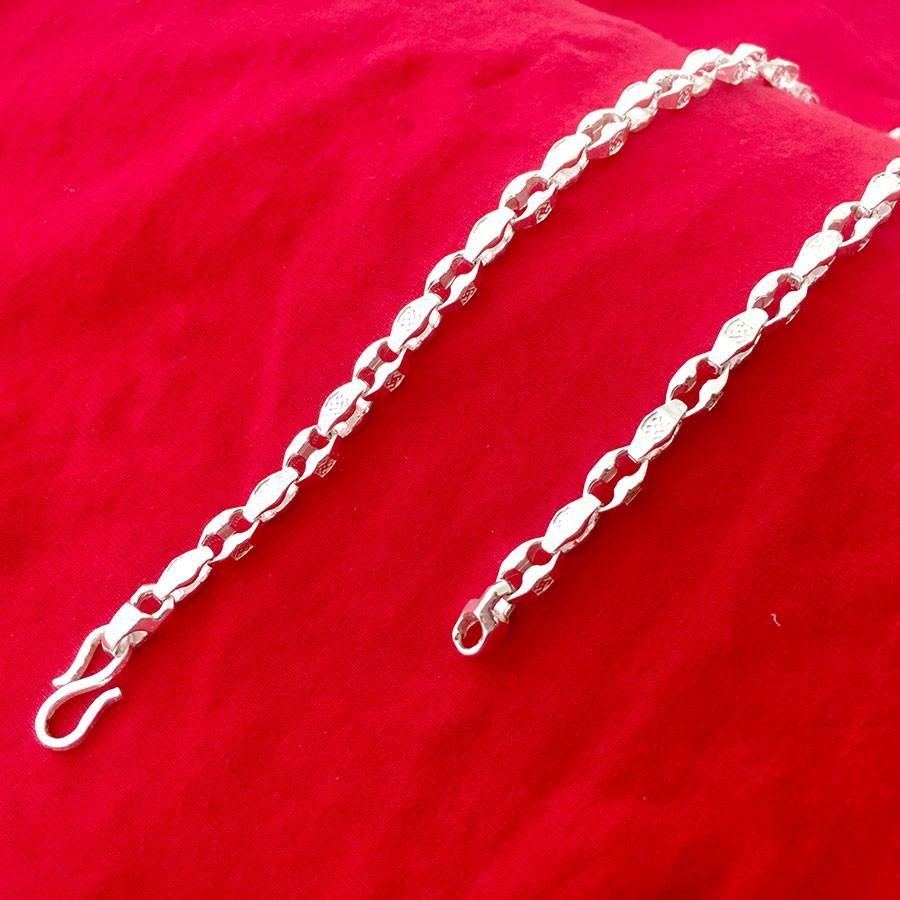 Dây chuyền nam Bạc Quang Thản mắt đơn đúc độ dài 50cm trọng lượng 15 chỉ chất liệu bạc ta không xi mạ