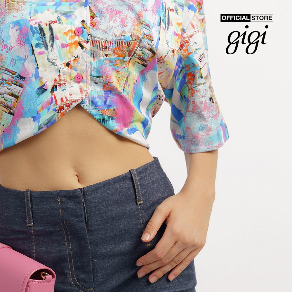 GIGI - Áo sơ mi nữ ngắn tay phom croptop thời trang G1106T221260