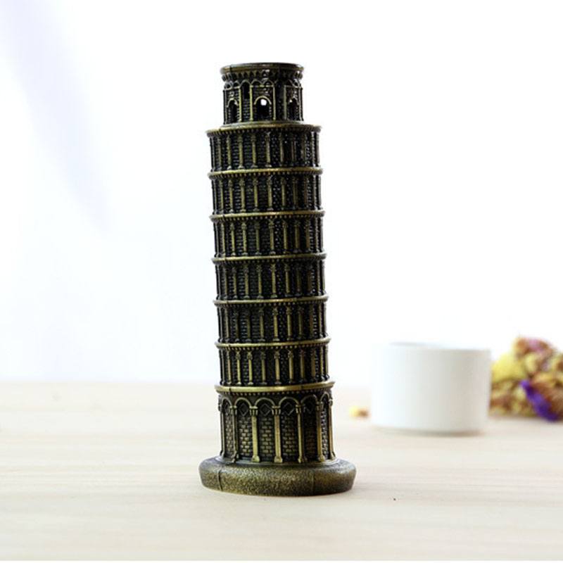 Tháp nghiêng Pisa kim loại 20cm decor để bàn làm việc đẹp - Mô hình tháp Pisa, Đồ decor kệ tủ phòng khách và quà tặng sinh nhật