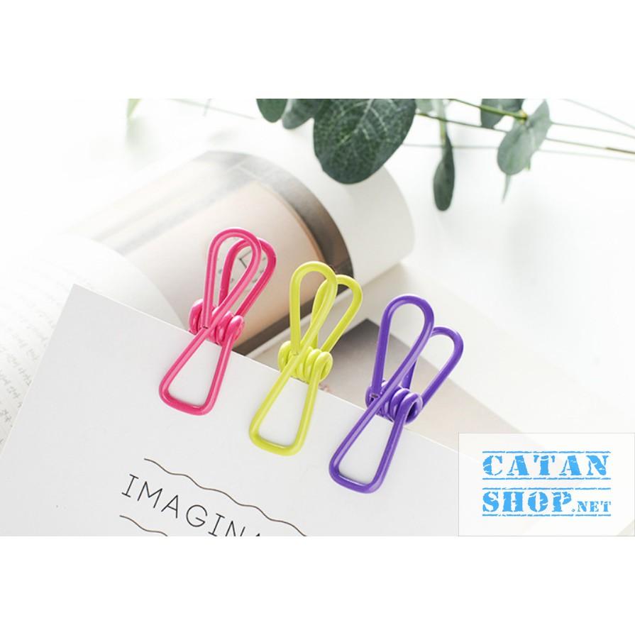 Set 10 Chiếc Kẹp Quần Áo, Tất, Sách Vở Nhiều Màu Bền Đẹp Thép Không Gỉ Chất Lượng Cao, Siêu Chắc Chắn GD369-KepColor-10