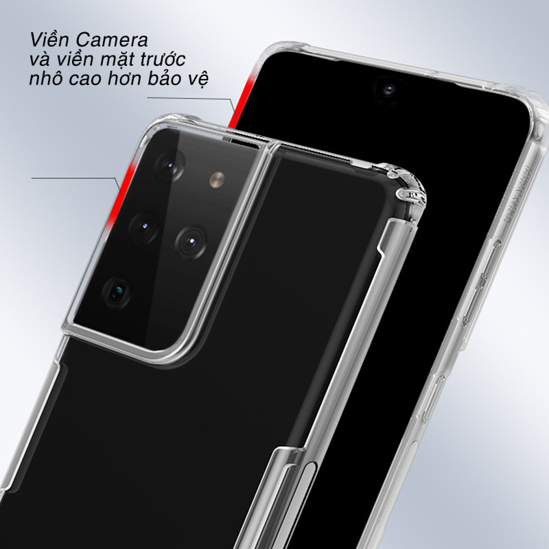 Ốp lưng trong suốt Nillkin NATURE cho Samsung S21 - S21 Plus - S21 Ultra TPU - Hàng nhập khẩu