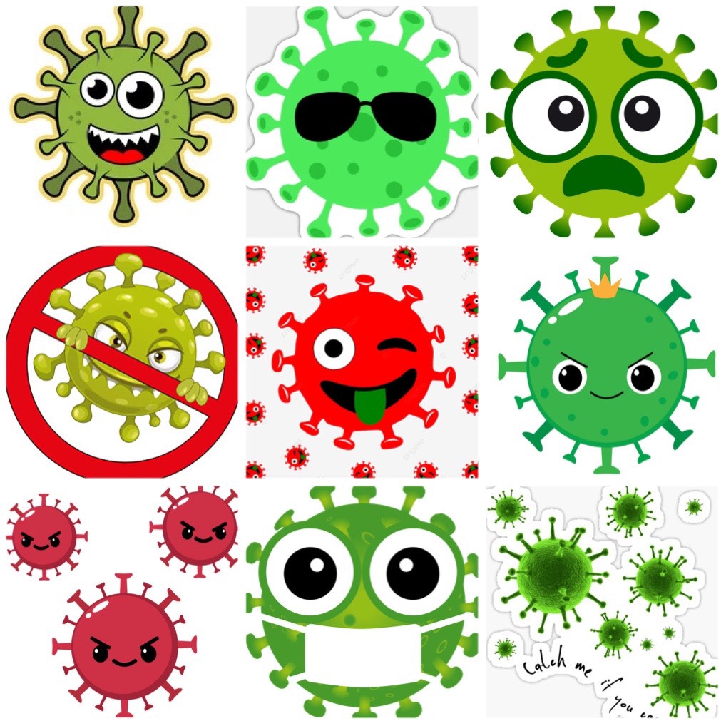 Set 30-60 sticker COVID-Virus Corona - set 30 Virus Corona