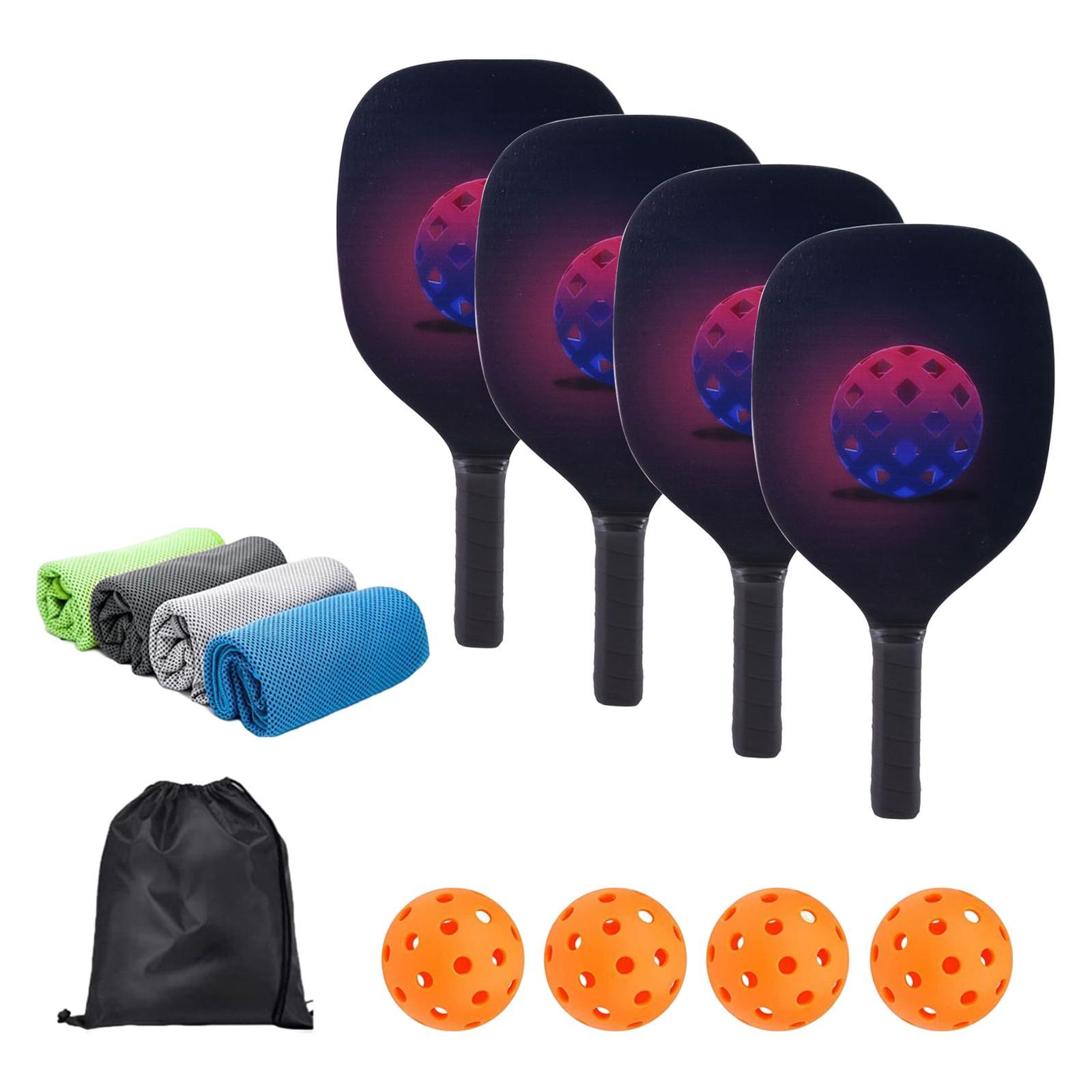Portable Pickleball Paddles Set Rackets Comfort Grip Carry Bag for