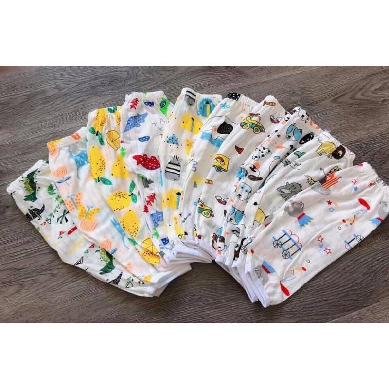 Set 5 cái quần dài cotton giấy cho bé từ 0-15 tháng- Cực thoáng mát