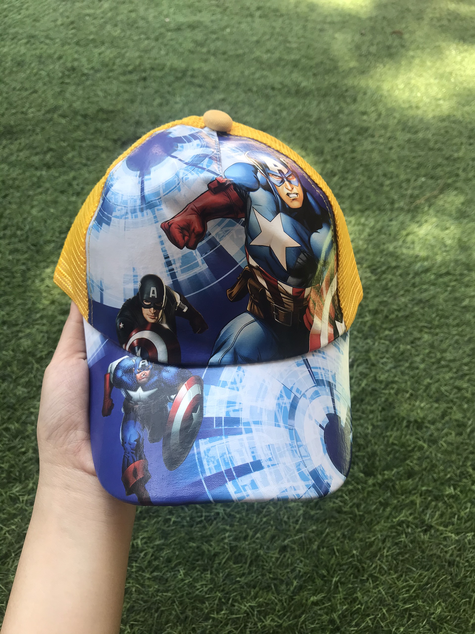 Nón kết lưới hình Captain America màu vàng siêu hot cho bé trai - PP10166CV