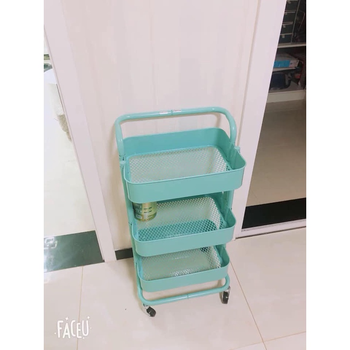 Kệ Đa Năng 3 Tầng Sắt Có Bánh Xe