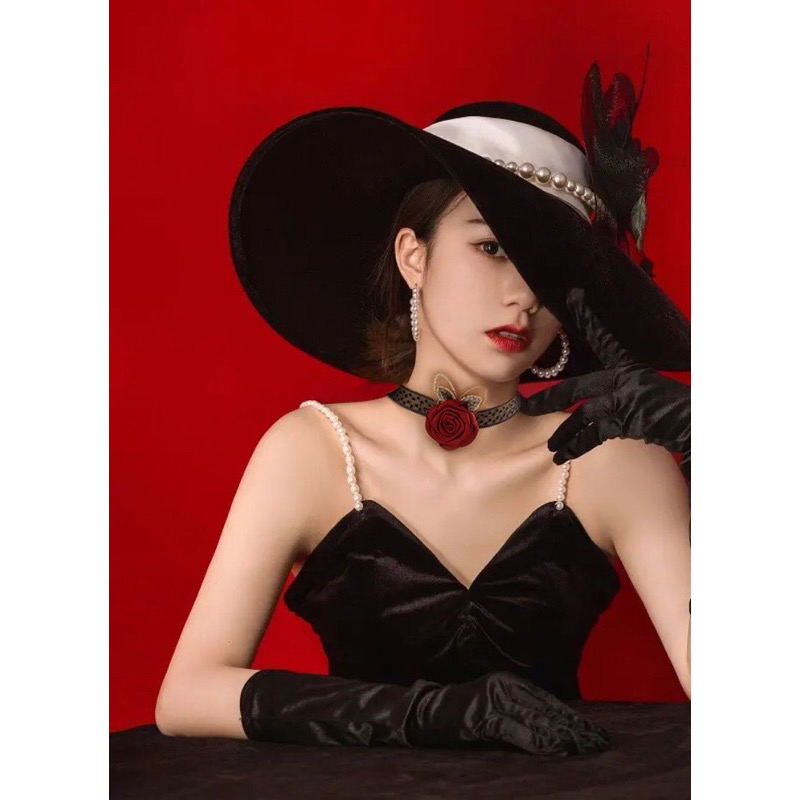 Vòng Cổ Choker Ren Hoa Hồng Sang Trọng Thời Trang