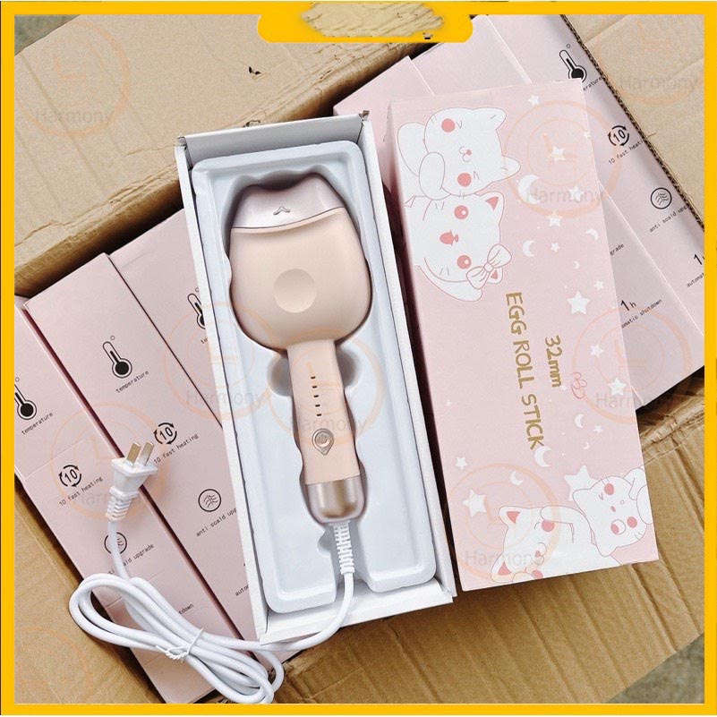 Máy Uốn Tóc Gợn Sóng Xoăn Size 32mm Máy Bấm Tóc Hình Móng Vuốt Mèo Dễ Thương