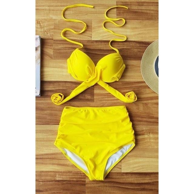 Bikini, Đồ Bơi Đi Biển Hai Mảnh Gọng Chéo Cạp Cao Secxy AG16