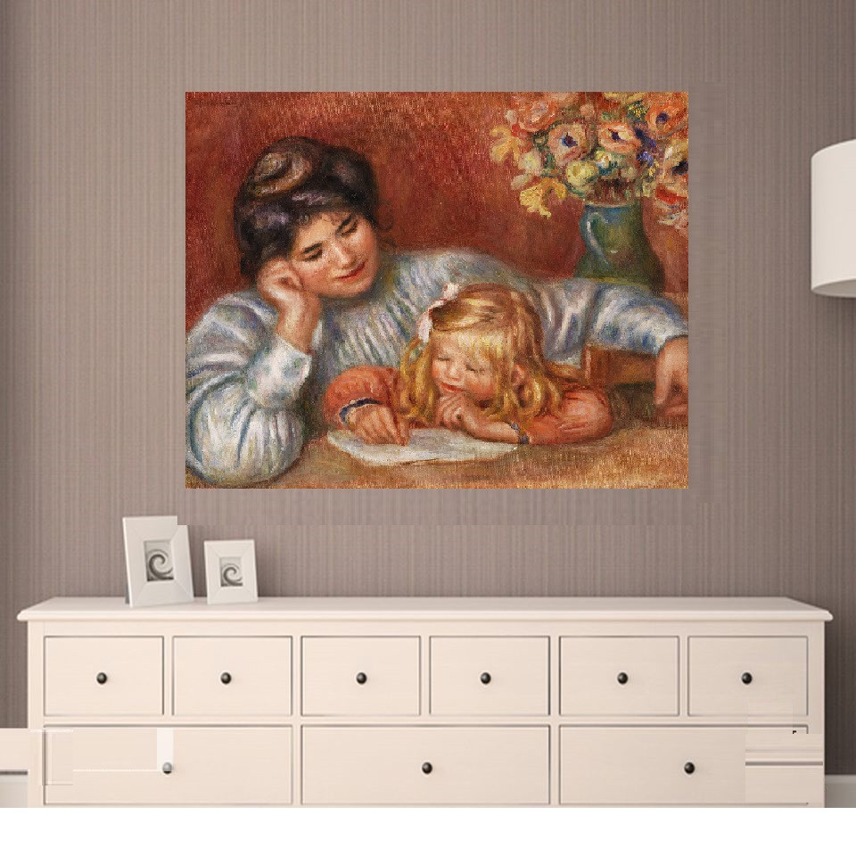 Mẹ và con gái tranh canvas treo tường 40*60