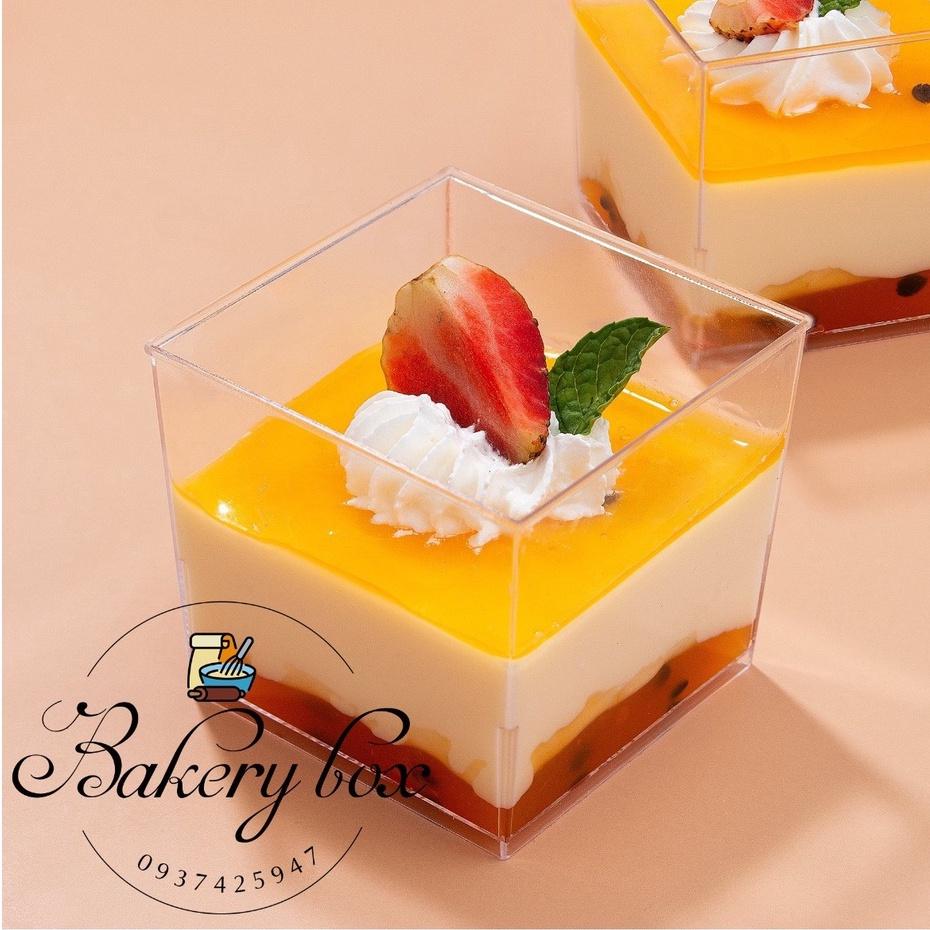 Set 100 Hộp Mousse Vuông Đựng Bánh Tiramisu - Yogurt - Panna Cotta - Red Velvet - LC-5550