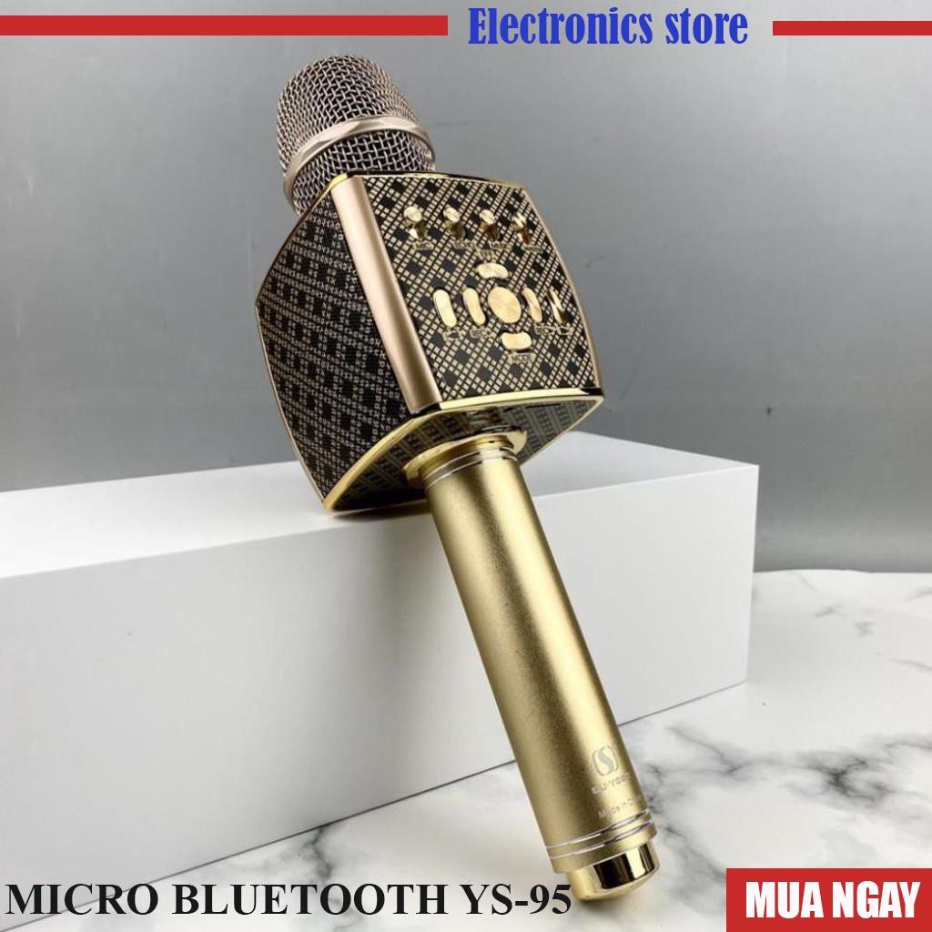 Mic Karaoke Bluetooth YS95 Tích Hợp Loa Bass Dùng Hát Tại Nhà Hoặc Livetream không dây