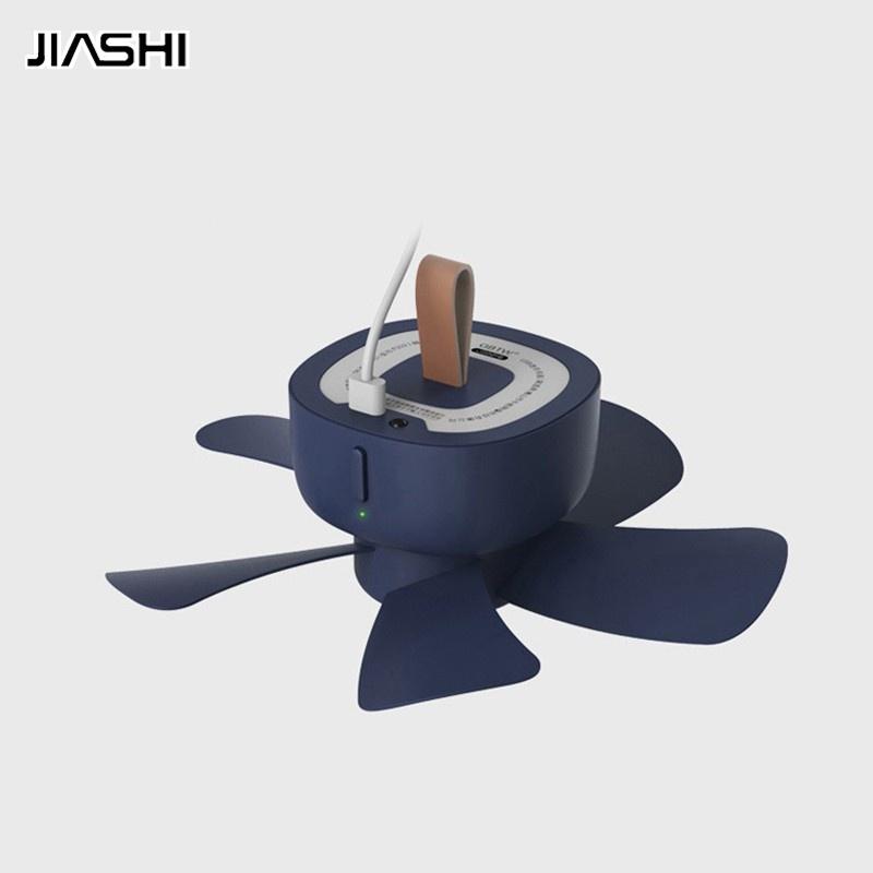 Quạt trần JIASHI cỡ nhỏ sạc USB điều khiển từ xa cho học sinh/ cắm trại/ ký túc xá Hàng nhập khẩu