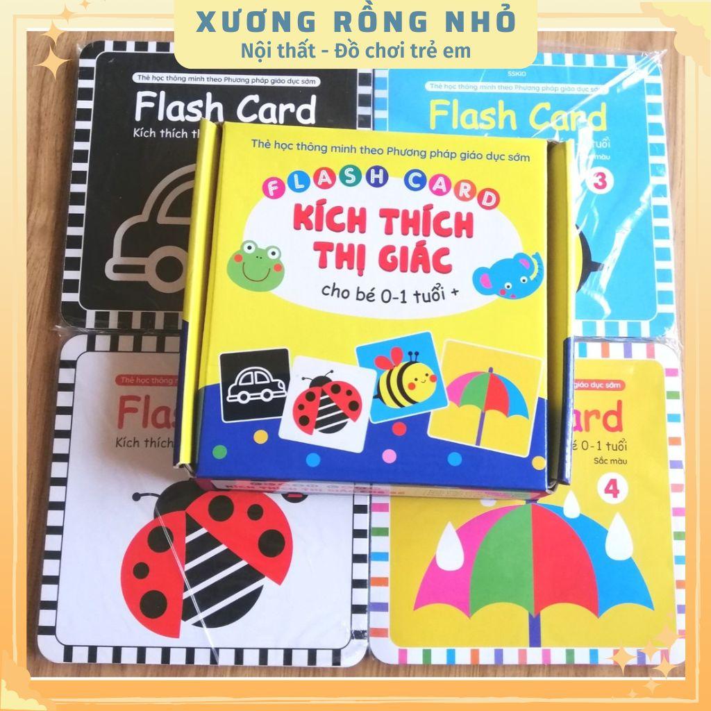 Trọn bộ Flash Card thẻ kích thích thị giác cho trẻ sơ sinh 0-1 tuổi, thẻ thị giác đen trắng, Flashcard Glenn Doman