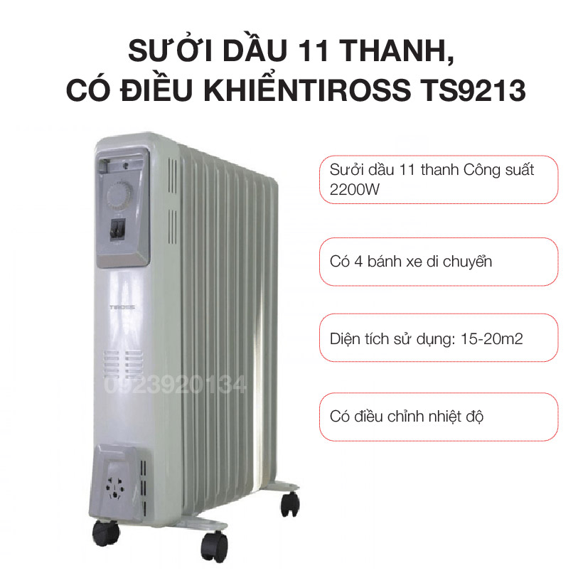 Sưởi dầu 11 thanh Tiross TS9217