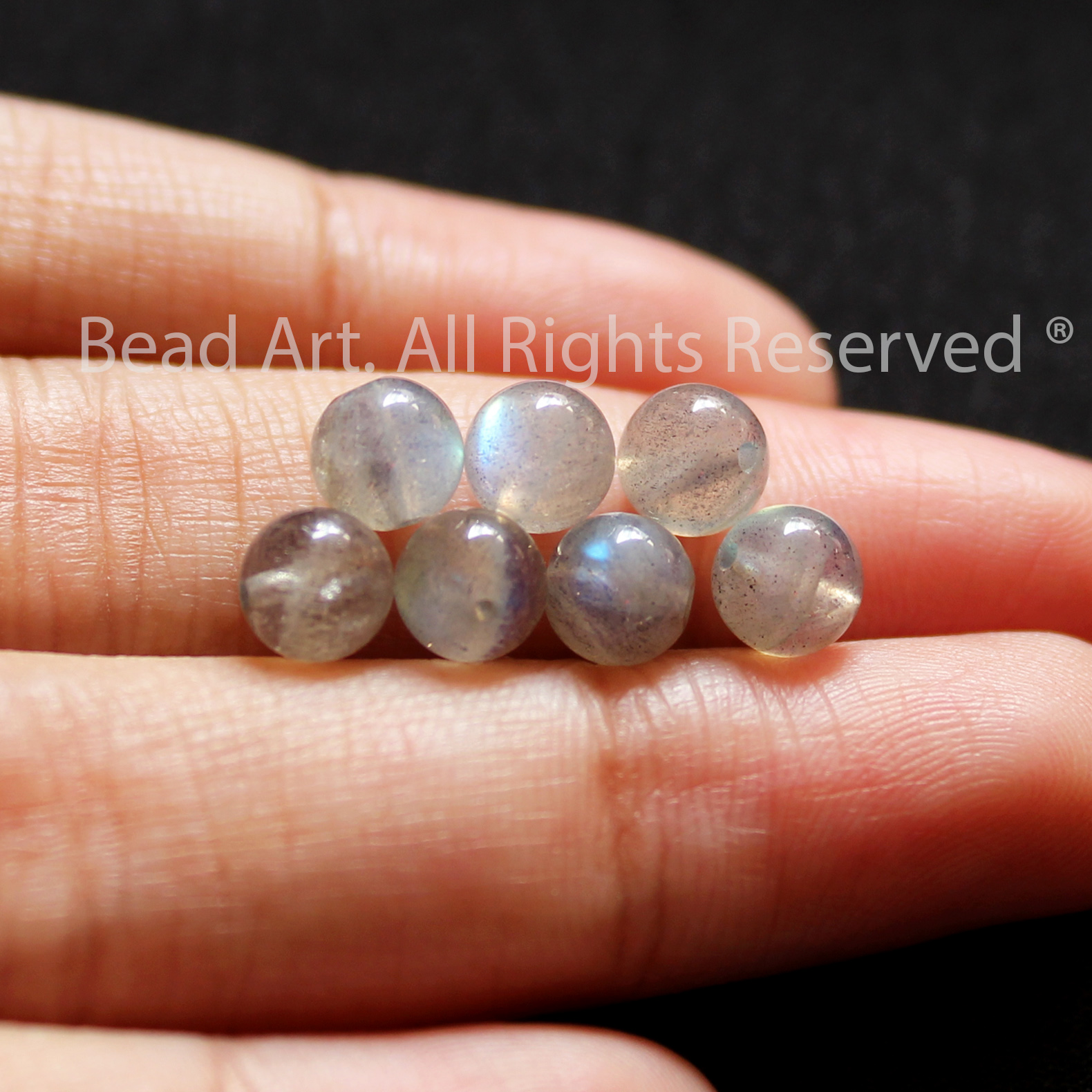 [1 Hạt/3 Hạt] 6MM Hạt Đá Labradorite Ánh Cầu Vồng Tự Nhiên Loại AB, Hắc Nguyệt Quang, Phối Vòng Tay Phong Thuỷ, Chuỗi Hạt, Mọi Cung Mệnh - Bead Art