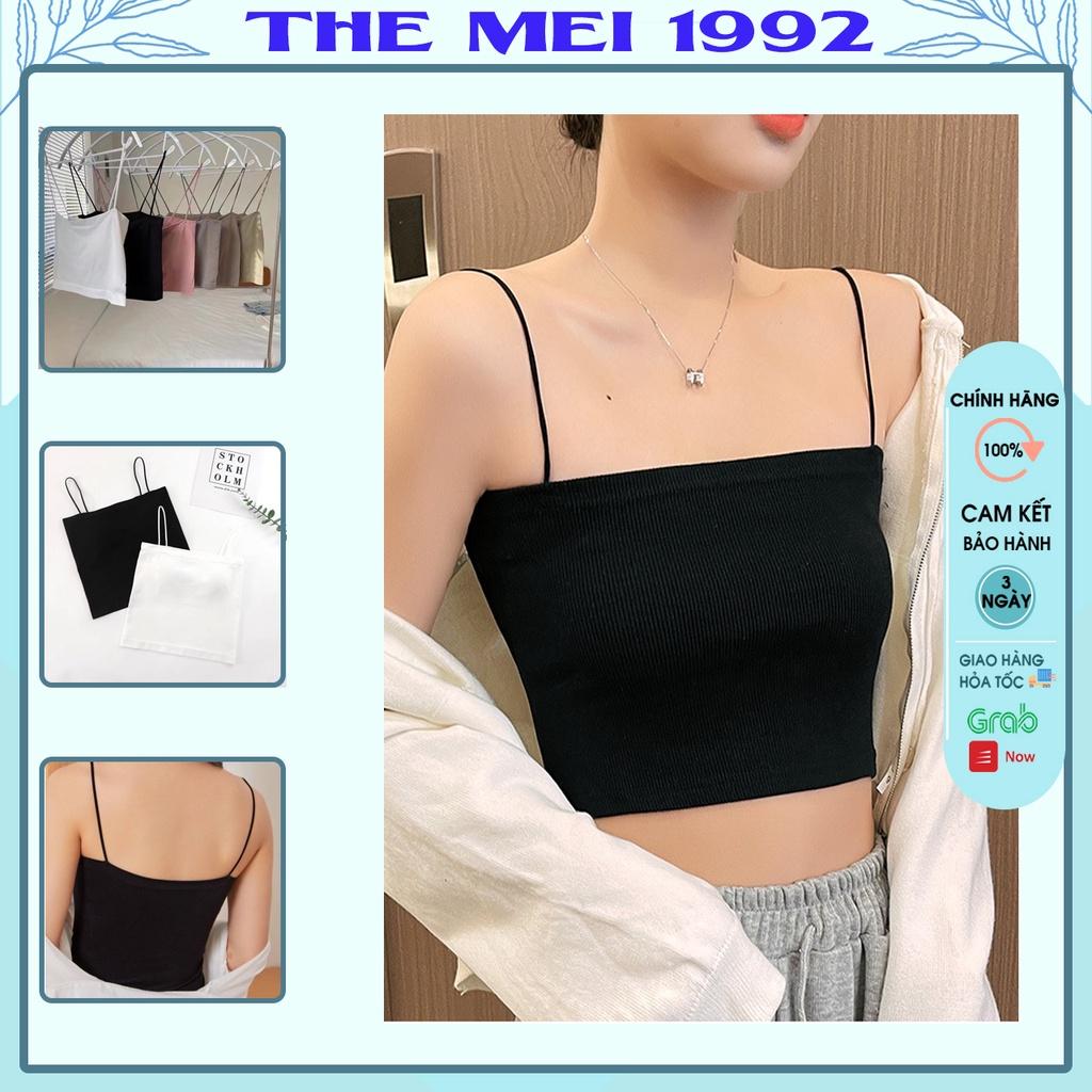 Áo 2 dây nữ THE MEI 1992 cao cấp - Áo hai dây croptop sợi bún có đệm ngực loại dài hàng Quảng Châu cao cấp