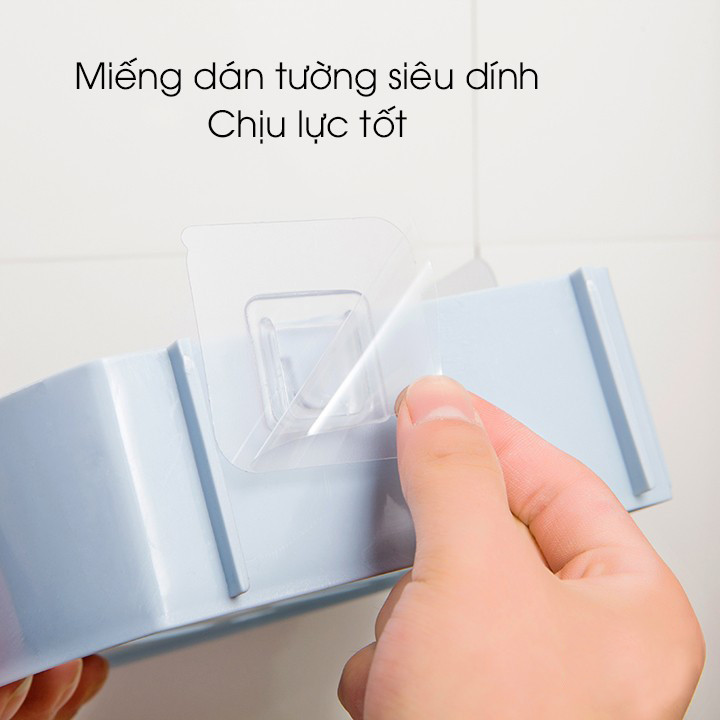 Combo 2 kệ dán góc tường nhà tắm, nhà bếp tiện dụng - màu ngẫu nhiên