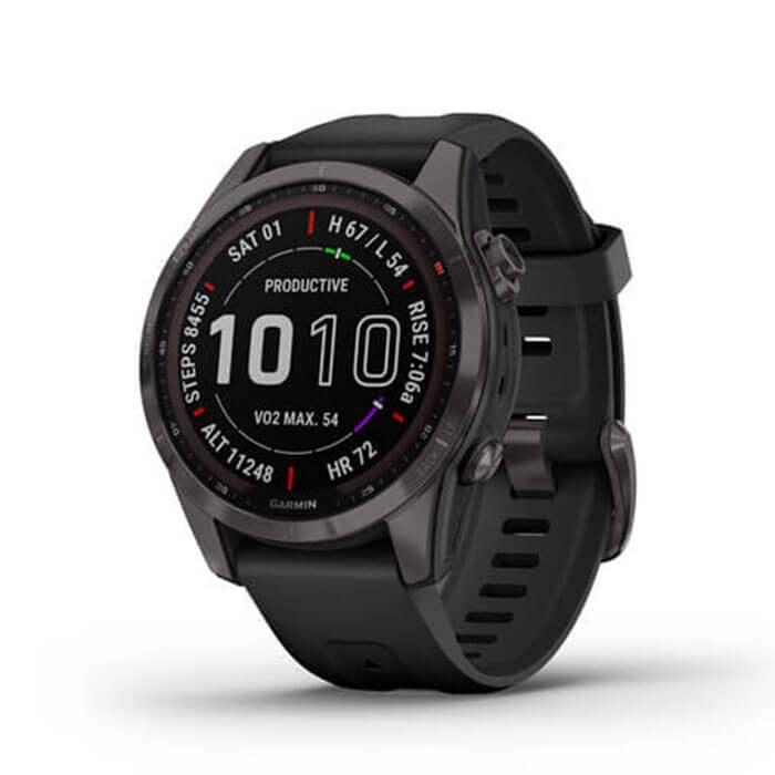 Đồng Hồ Thông Minh Garmin Fenix 7S Sapphire Solar - Carbon Gray DLC Titanium with Black Band - Hàng Chính Hãng
