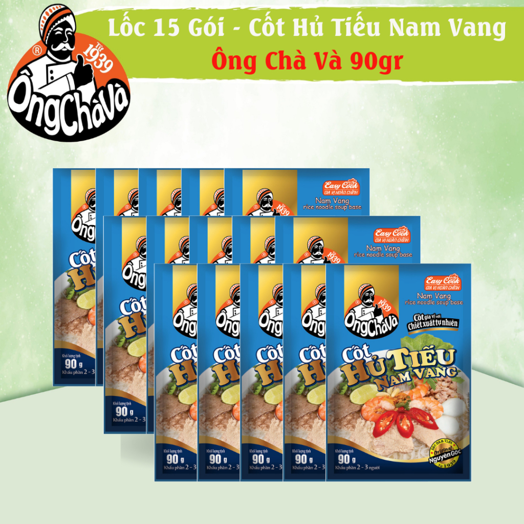 Lốc 15 Gói Cốt Hủ Tiếu Nam Vang Ông Chà Và 90gr (Nam Vang rice noodle soup base)