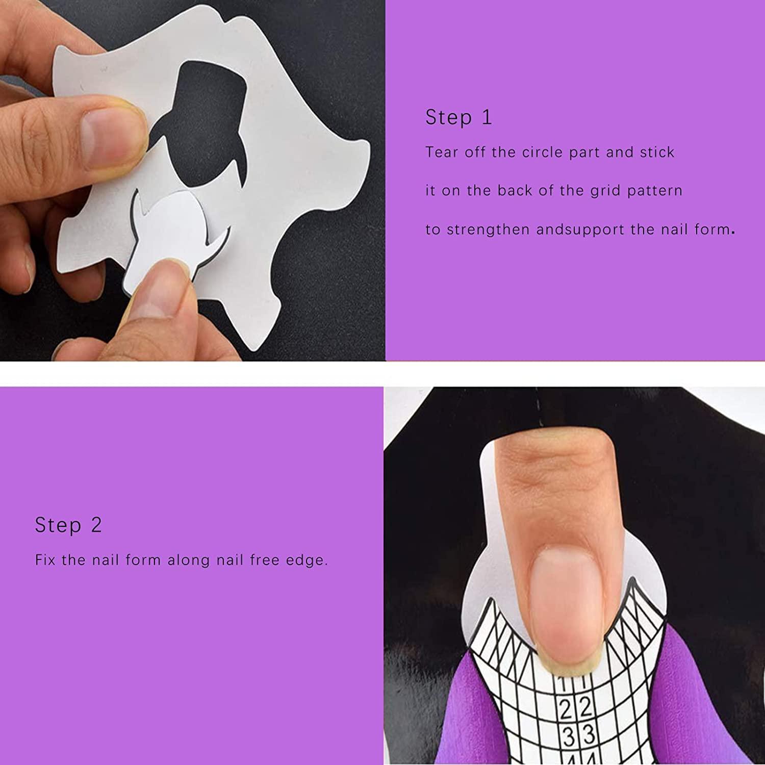 300 Miếng Mẫu Móng Swallow Giấy Mở Rộng, Mẫu Móng Gel Nghệ Thuật, Mẫu Móng Tự Dính Có Số, Khuôn Mẫu, Cho Phần Mở Rộng Acrylic hoặc Gel UV