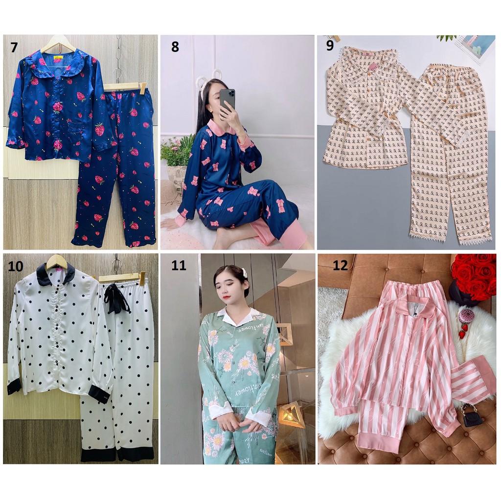 Độ Bộ Pijama Lụa Satin Cao Cấp Tiểu Thư Tay Phồng - Ren (Phấn 2)