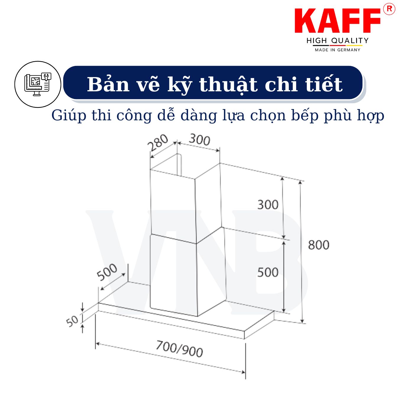 Máy hút mùi toa kính cảm ứng 700mm KAFF KF_70RH Tặng bộ lọc than thay thế _ Hàng Chính Hãng