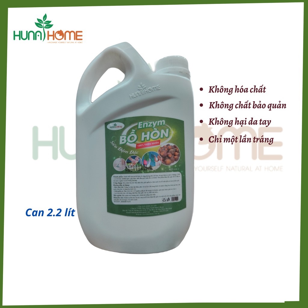 Nước rửa chén/ bát Enzyme Bồ Hòn cô đặc Huna'shome 2.2 lít