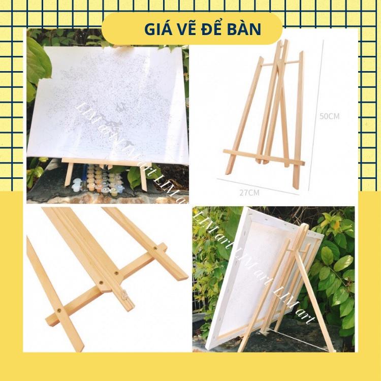 Giá vẽ tranh mini gỗ thông để bàn cao 50 cm