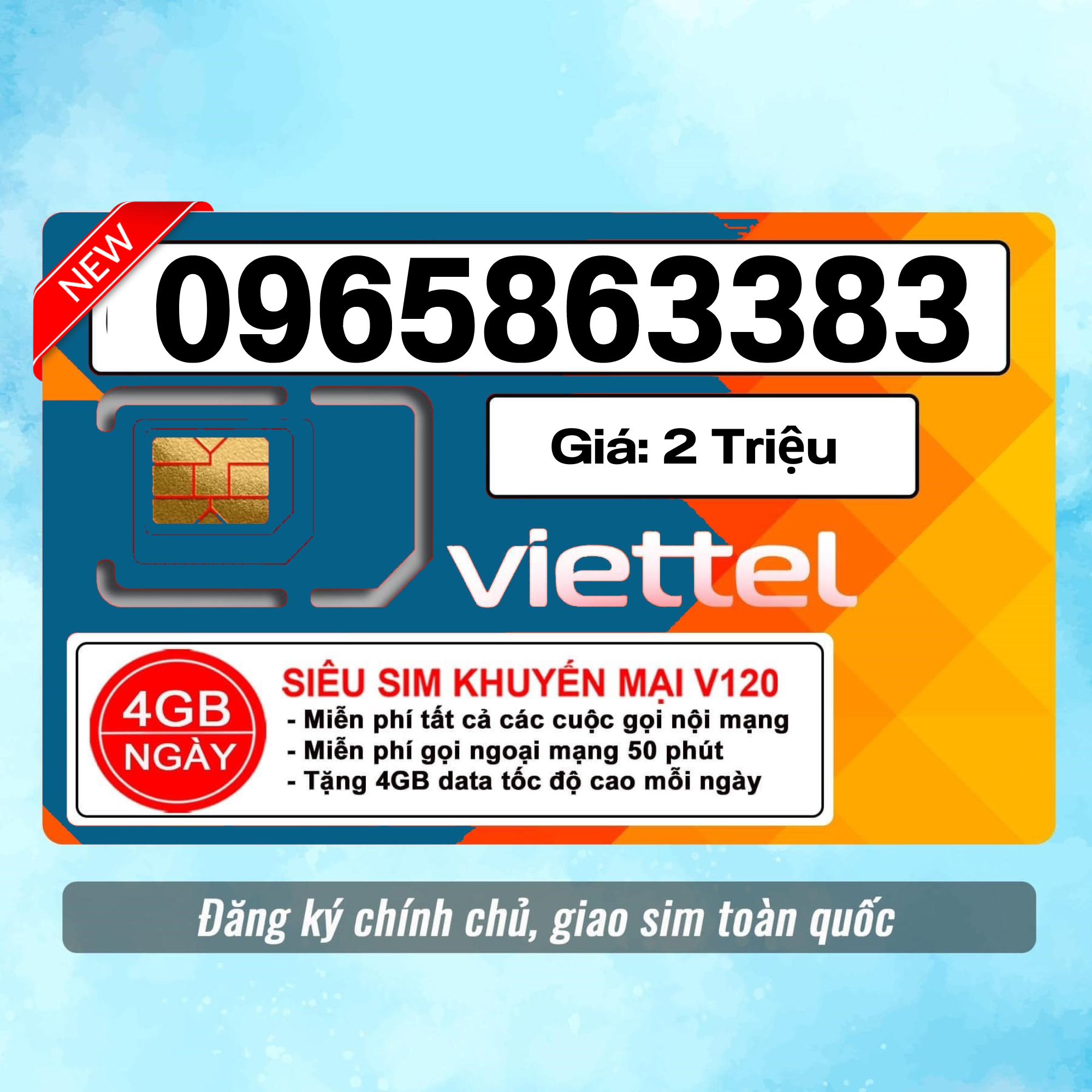 Sim Viettel số đẹp - Hàng chính hãng - 0965863383