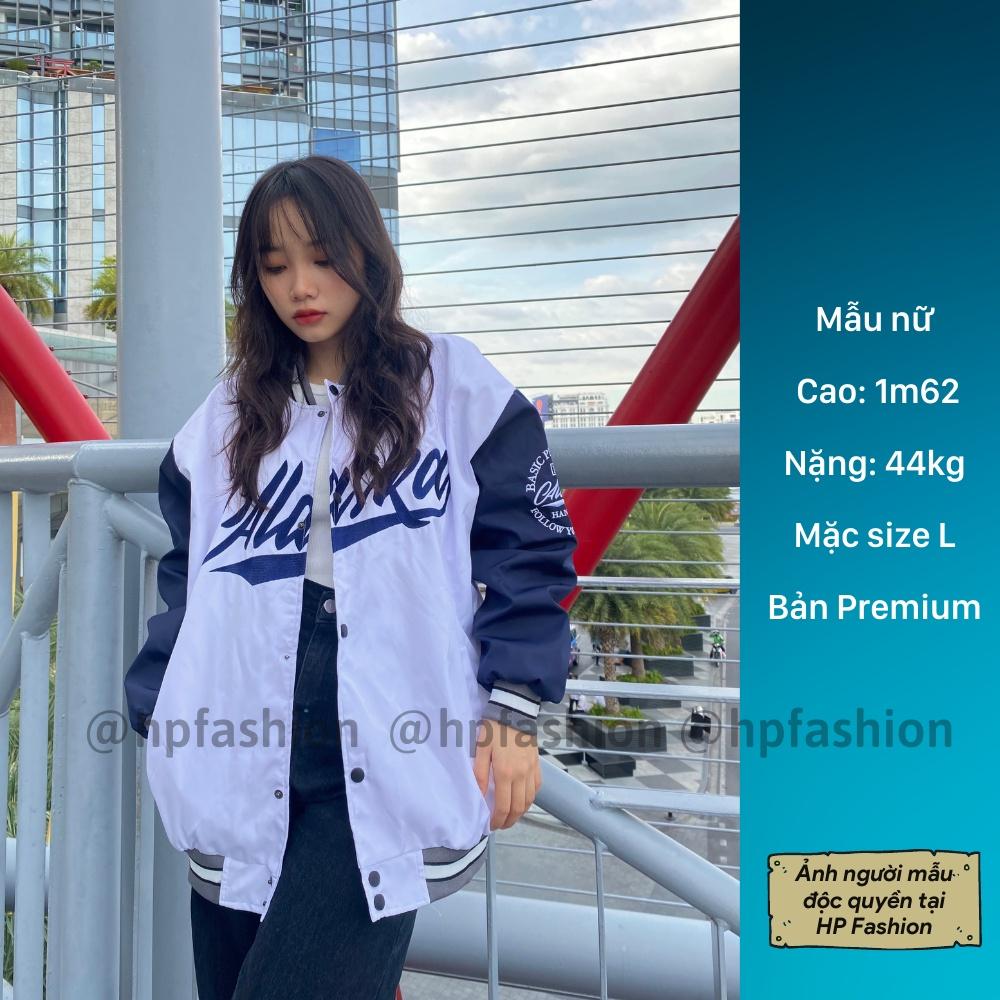 Hình ảnh Áo bomber Varsity Jacket form rộng Alaska vải dù cao cấp ️ Áo khoác bóng chày dáng Unisex nam nữ D09